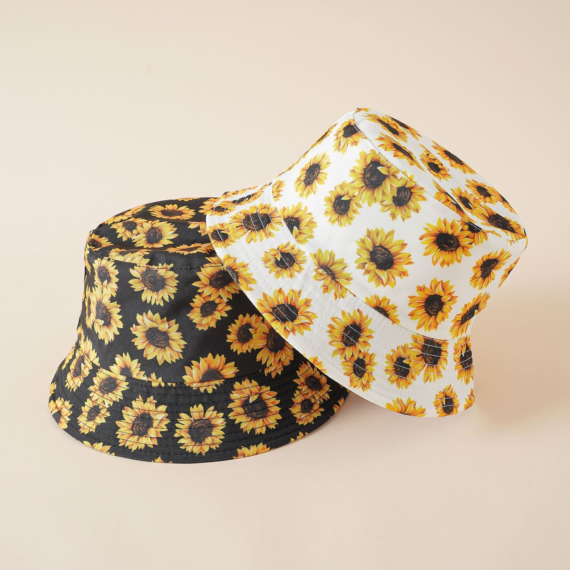 Double-sided fisherman hat women's summer sunshade sun hat Korean version of the tide men's literary sunflower sunscreen hat Doba